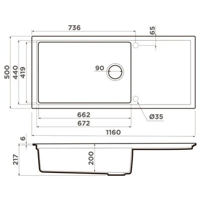 Мойка Omoikiri Sintesi 116-GR Artceramic/leningrad grey (4997124) Мойка Omoikiri Sintesi 116-GR Artceramic/leningrad grey (4997124)