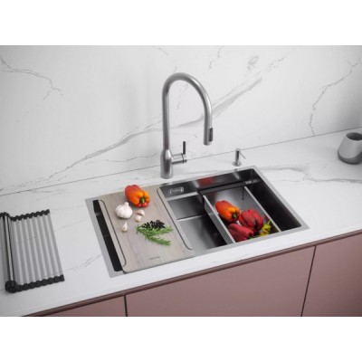 Мойка Paulmark Next-multi sink 74 uni PM787445-BS, брашированная нерж. сталь Мойка Paulmark Next-multi sink 74 uni PM787445-BS, брашированная нерж. сталь