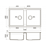 Мойка Omoikiri Kitagawa 83-2-U-GB Artceramic/графит (4993811)