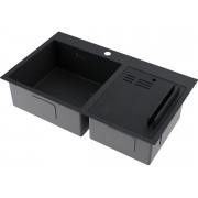 Мойка Omoikiri Akisame 86-2 Side-GB нерж. сталь/графит (4997047)