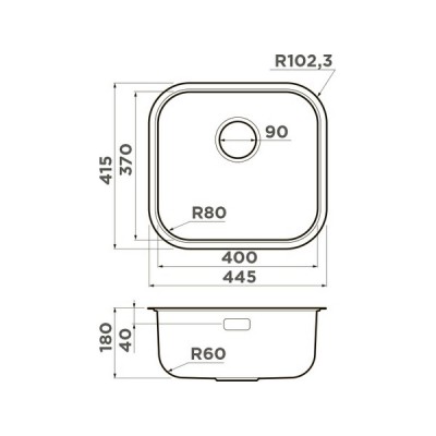 Мойка Omoikiri Omi 44-U/I-GM нерж. сталь/вороненая сталь (4993191) Мойка Omoikiri Omi 44-U/I-GM нерж. сталь/вороненая сталь (4993191)