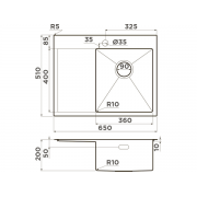 Мойка Omoikiri Akisame 65-R-GM нерж. сталь/вороненая сталь (4973098)