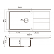 Мойка Omoikiri Kitagawa 100-GB Artceramic/графит (4993786)