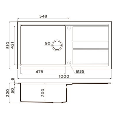 Мойка Omoikiri Kitagawa 100-GB Artceramic/графит (4993786) Мойка Omoikiri Kitagawa 100-GB Artceramic/графит (4993786)