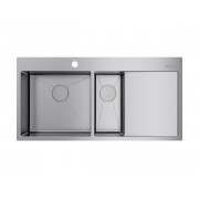 Мойка Omoikiri Akisame 100-2-L-IN нерж. сталь/нержавеющая сталь (4973544)
