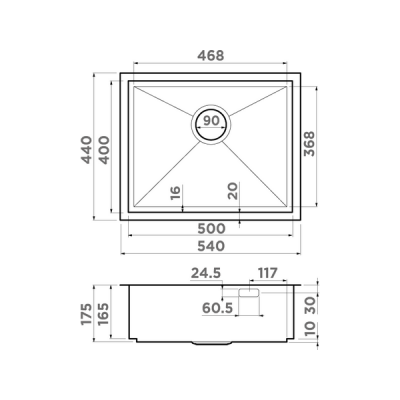 Мойка Omoikiri Kasen 54-16-INT-IN нерж. сталь/нержавеющая сталь (4997059) Мойка Omoikiri Kasen 54-16-INT-IN нерж. сталь/нержавеющая сталь (4997059)