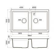 Мойка Omoikiri Tedori 86-2-WH Tetogranit/белый (4993927)
