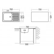 Мойка Ukinox Классика CLM760.435 -W6K 1R