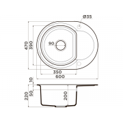 Мойка Omoikiri Sakaime 60E-BL Tetogranit/черный (4993120)