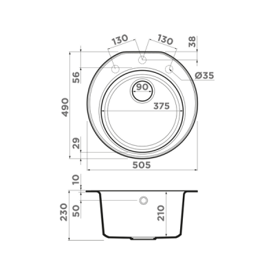 Мойка Omoikiri Miya 50-R-GR Tetogranit/leningrad grey (4993582) Мойка Omoikiri Miya 50-R-GR Tetogranit/leningrad grey (4993582)