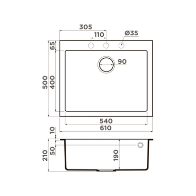 Мойка Omoikiri Bosen 61A-GB Artceramic/графит (4993824) Мойка Omoikiri Bosen 61A-GB Artceramic/графит (4993824)