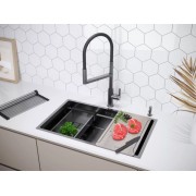 Мойка Paulmark Next-multi sink 74 uni PM787445-GM, вороненая сталь