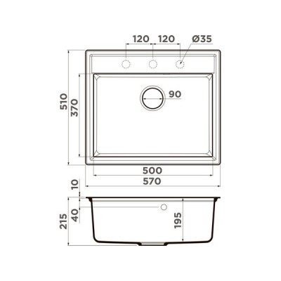 Мойка Omoikiri Daisen 57-BL Artgranit/черный (4997308) Мойка Omoikiri Daisen 57-BL Artgranit/черный (4997308)