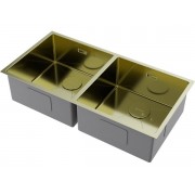 Мойка Omoikiri Taki 86-2-U/IF-LG нерж. сталь/светлое золото (4993792)