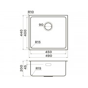 Мойка Omoikiri Tadzava 49-U/I Ultra 15-IN нерж. сталь/нержавеющая сталь (4997115)