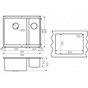 Мойка Kuchenstern UNDER 60-2 черный