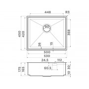 Мойка Omoikiri Kasen 53-26-INT-GM нерж. сталь/вороненая сталь (4993496)