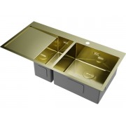 Мойка Omoikiri Akisame 100-2-R-LG нерж. сталь/светлое золото (4973090)