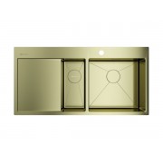 Мойка Omoikiri Akisame 100-2-R-LG нерж. сталь/светлое золото (4973090)