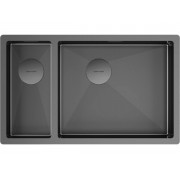 Мойка Paulmark Next 69/2S uni PM226944-GMR, вороненая сталь