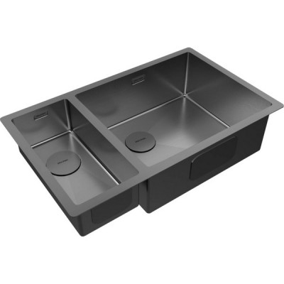 Мойка Paulmark Next 69/2S uni PM226944-GMR, вороненая сталь Мойка Paulmark Next 69/2S uni PM226944-GMR, вороненая сталь