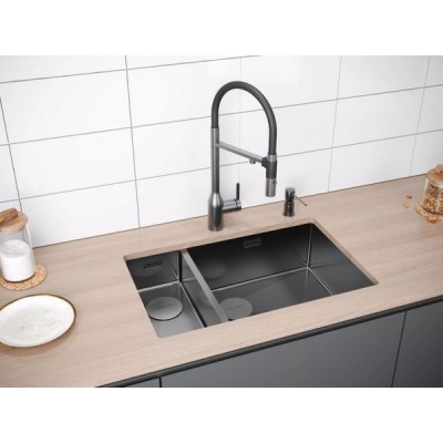 Мойка Paulmark Next 69/2S uni PM226944-GMR, вороненая сталь Мойка Paulmark Next 69/2S uni PM226944-GMR, вороненая сталь