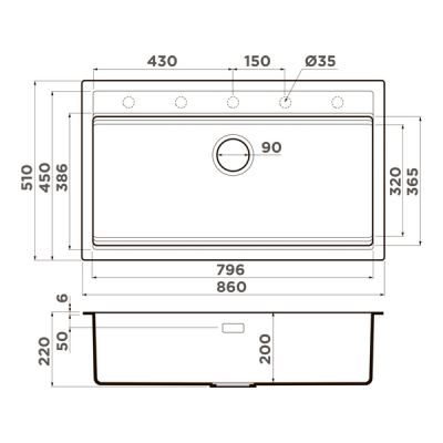 Мойка Omoikiri Kitagawa 86-LB-WH Artceramic/белый (4993795) Мойка Omoikiri Kitagawa 86-LB-WH Artceramic/белый (4993795)