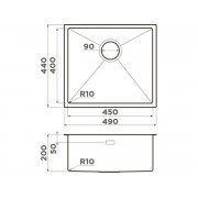 Мойка Omoikiri Taki 49-U/IF-GM нерж. сталь/вороненая сталь (4973524)