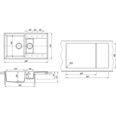 Мойка Florentina Тоскана 860К серый шелк Мойка Florentina Тоскана 860К серый шелк