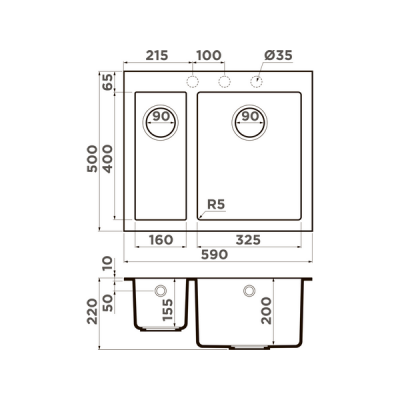 Мойка Omoikiri Bosen 59-2A-WH Artceramic/белый (4993823) Мойка Omoikiri Bosen 59-2A-WH Artceramic/белый (4993823)