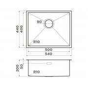 Мойка Omoikiri Taki 54-U/IF-GM нерж. сталь/вороненая сталь (4973107)