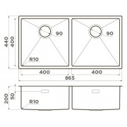Мойка Omoikiri Taki 86-2-U/IF-IN нерж. сталь/нержавеющая сталь (4993791)