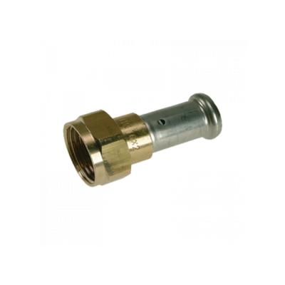 Муфта накидная гайка, плоское уплотнение, латунь пресс, 20x1/2 Муфта накидная гайка, плоское уплотнение, латунь пресс, 20x1/2